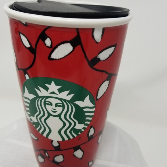 Starbucks Vintage NEW Red Ceramic Travel Mug. - Picture 7 of 11